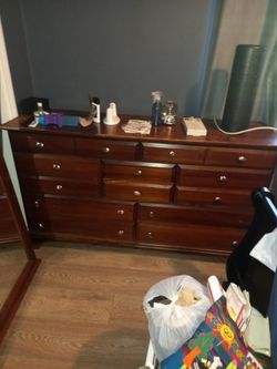 Used Cherry used Dresser With Mirror