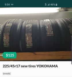 225/45r17 new tires YOKOHAMA
