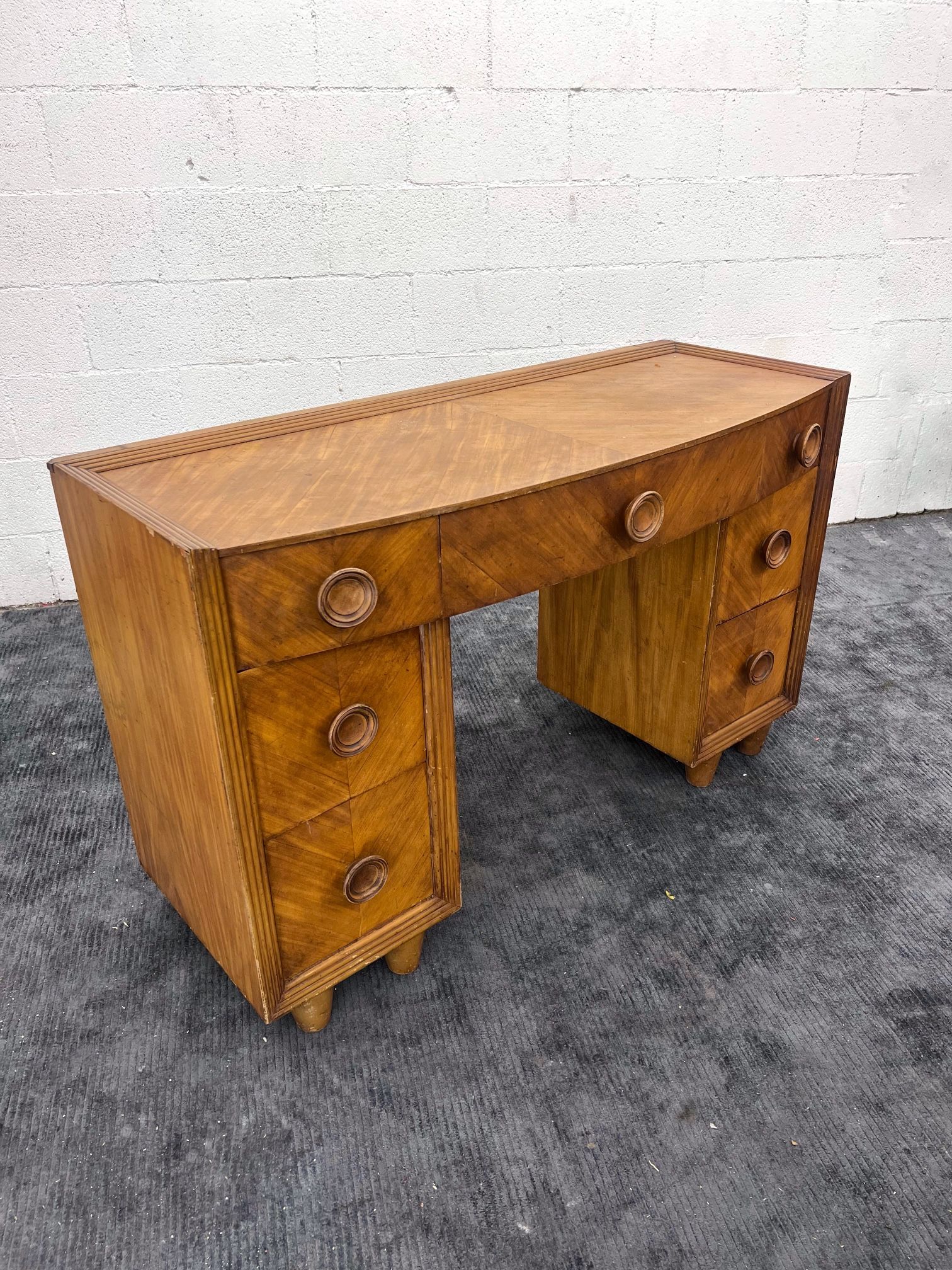 Vintage 1930s Art Deco Desk by Tri-Bond III furniture