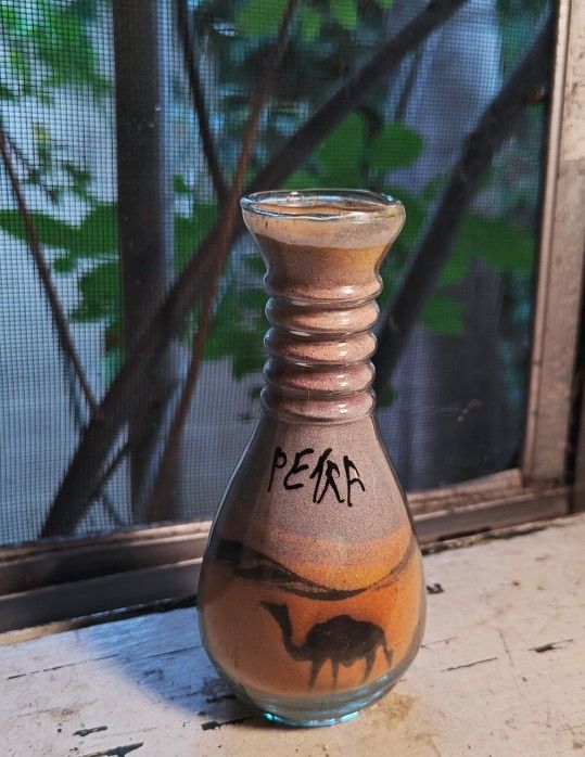 Vintage Layered Sand Art in Glass Bottle from Petra