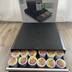 Mind Reader Hero COFFEE PODS DRAWER Organizer Gray Holds 36 K-Cup + 84 Capsules 