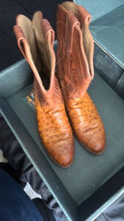 Ostrich Leather Cowboy Boots