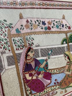 Vintage Wall Art Handmade The Chamba Rumal or Chamba handkerchief