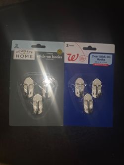 (2) 3 piece plastic hooks