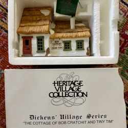 Dept. 56 Heritage Village Collection – Dickens’ Village Series  “THE COTTAGE OF BOB CRATCHIT AND TINY TIM” – 1986 Release