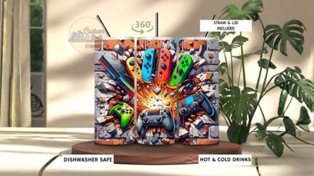 Game Consoles 20 Oz Stainless Steep Tumbler (READ DESCRIPTION)