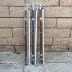 (3) NEW 58” Billiard Pool Cues - 18, 19, 20 oz - CASH ONLY