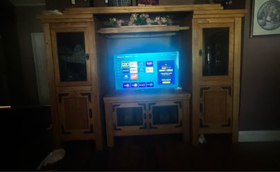 Wooden tv entertainment center