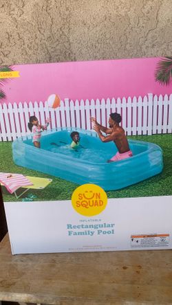 SUN SQUAD RECTANGULAR FAMILY INFLATABLE POOL GREAT FOR SUMMER FUN