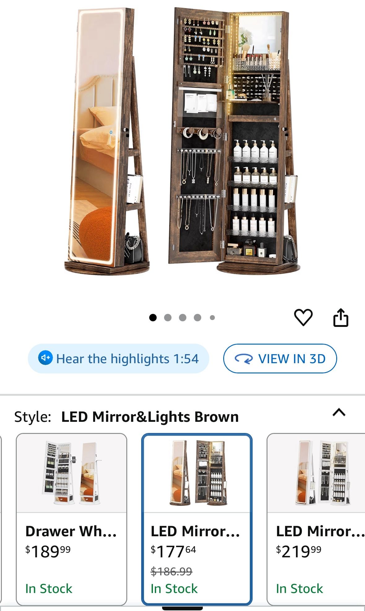 Mirror Jewelry Cabinet