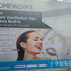 Homewerks 110 CFM Bathroom Vent Fan With LED Light, Humidity Sensing, And Bluetooth Speaker