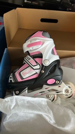 size small 2 to 5 years old Kids Pink and Black Inline Skates size small 2 to 5 years old