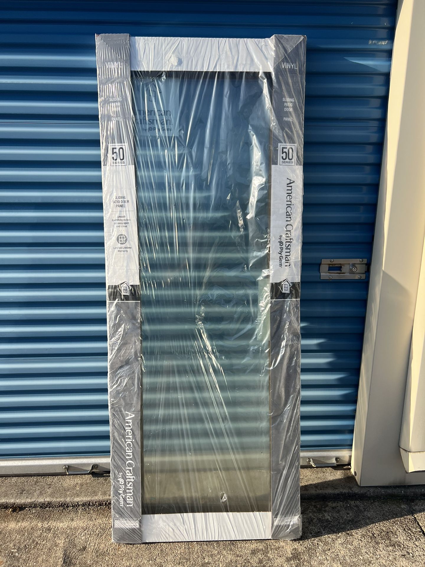 American Craftsman 60in x 80in 50 Series White Sliding Vinyl Patio Door