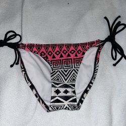 Xhilaration Black White Pink  Bikini Bottom Bathing Suit Swimsuit Women Junior XS X-Small A023