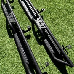 Running Boards Side Steps Compatible with 2018-2026 Jeep Wrangler JL JLU Unlimited 4 Doors (Include 4XE Model), Nerf Bars Step Plates Rock Sliders Rai