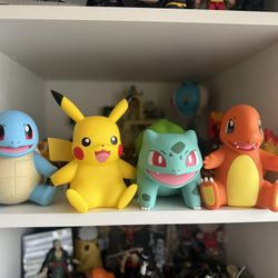Pokemon Select Series Bulbasaur, Squirtle, Pikachu & Charmander 8-Inch Deluxe Vinyl Figure Set of 4