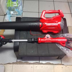 Craftsman Air Compressor And Electric Weed Eater And Blower Combo