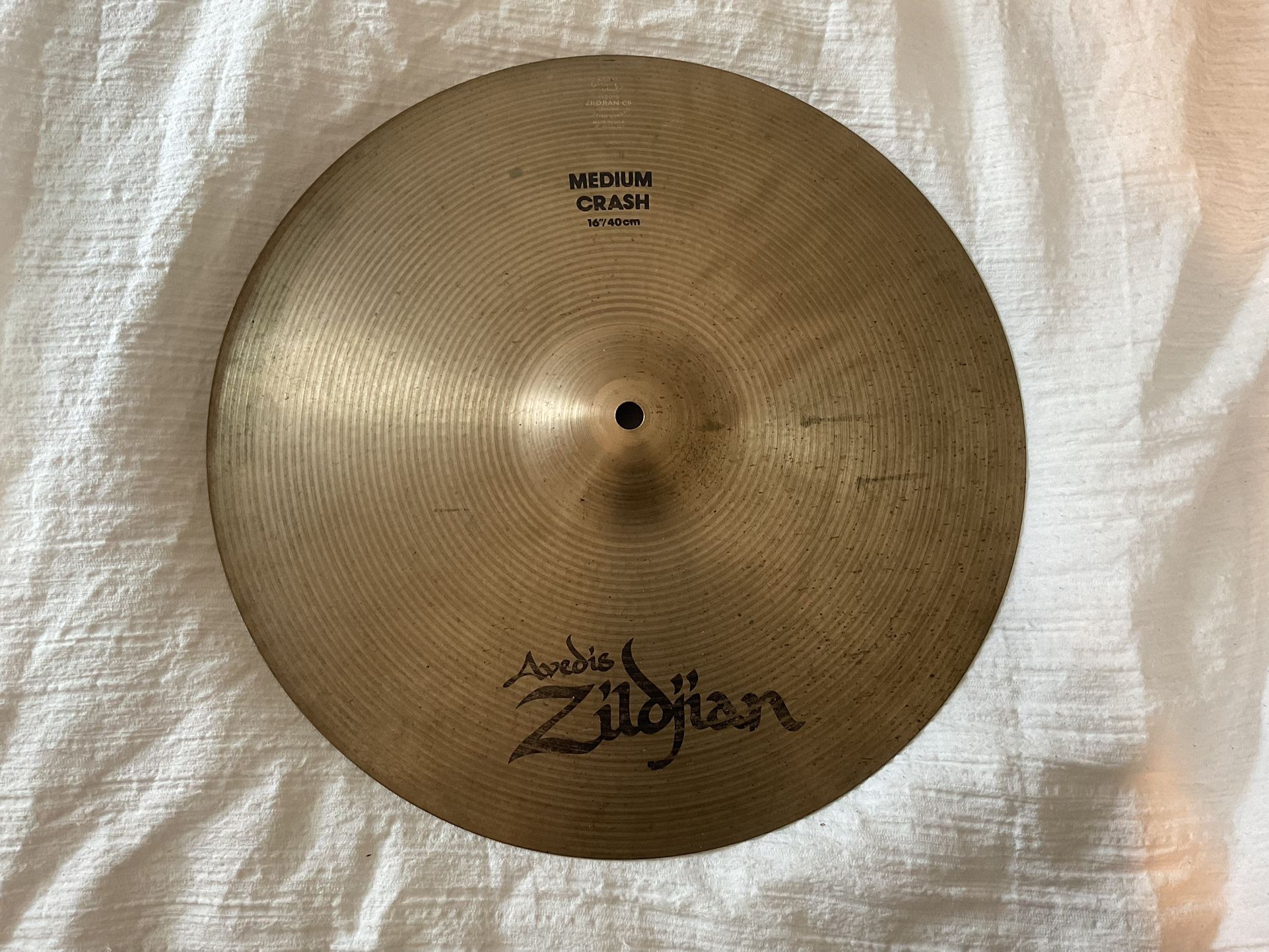 Zildjian A 16” Crash Cymbal. Sounds really good with no cracks. Pickup @ Kempsville library in Virginia Beach or Bingo City in Yorktown