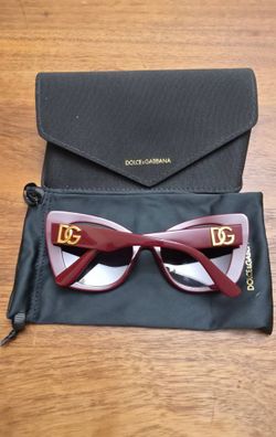 Dolce & Gabbana Burgundy Cat-Eye Sunglasses
