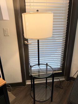 Glass Table With Lamp