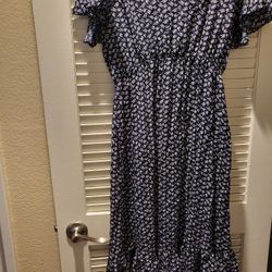 Pinkblush Maternity Midi Navy Blue floral Small