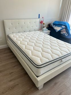 PRISTINE NEWER COMPLETE FULL SIZE PILLOW TOP BED CAN SET UP AND DELIVER