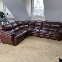 Brown Genuine Leather  Sectional Modular Sofa By Superb Creation
