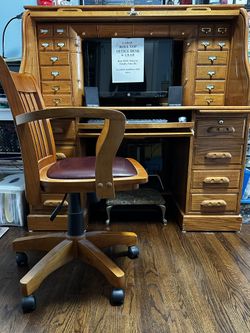 Roll Top Desk & Chair