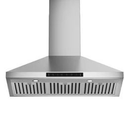36 in. 900 CFM Convertible Wall Mount Range Hood in Stainless Steel with Charcoal Filters, Digital Display, LED Lights