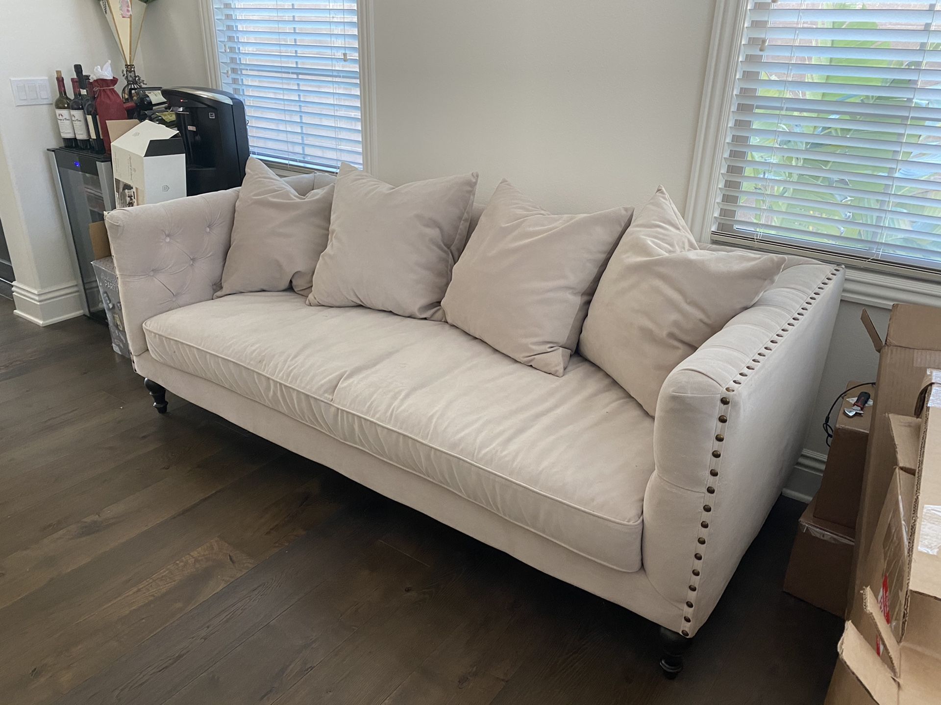 Suede Tufted Couch for Sale in Irvine, CA OfferUp