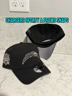 MLB new era Los Angeles Chargers blacked out chrome 50th anniversary patch 9forty a frame SnapBack hats