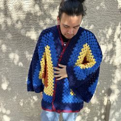 Crochet Hexagon Cardigan $100