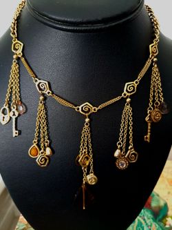 Steampunk style charm necklace