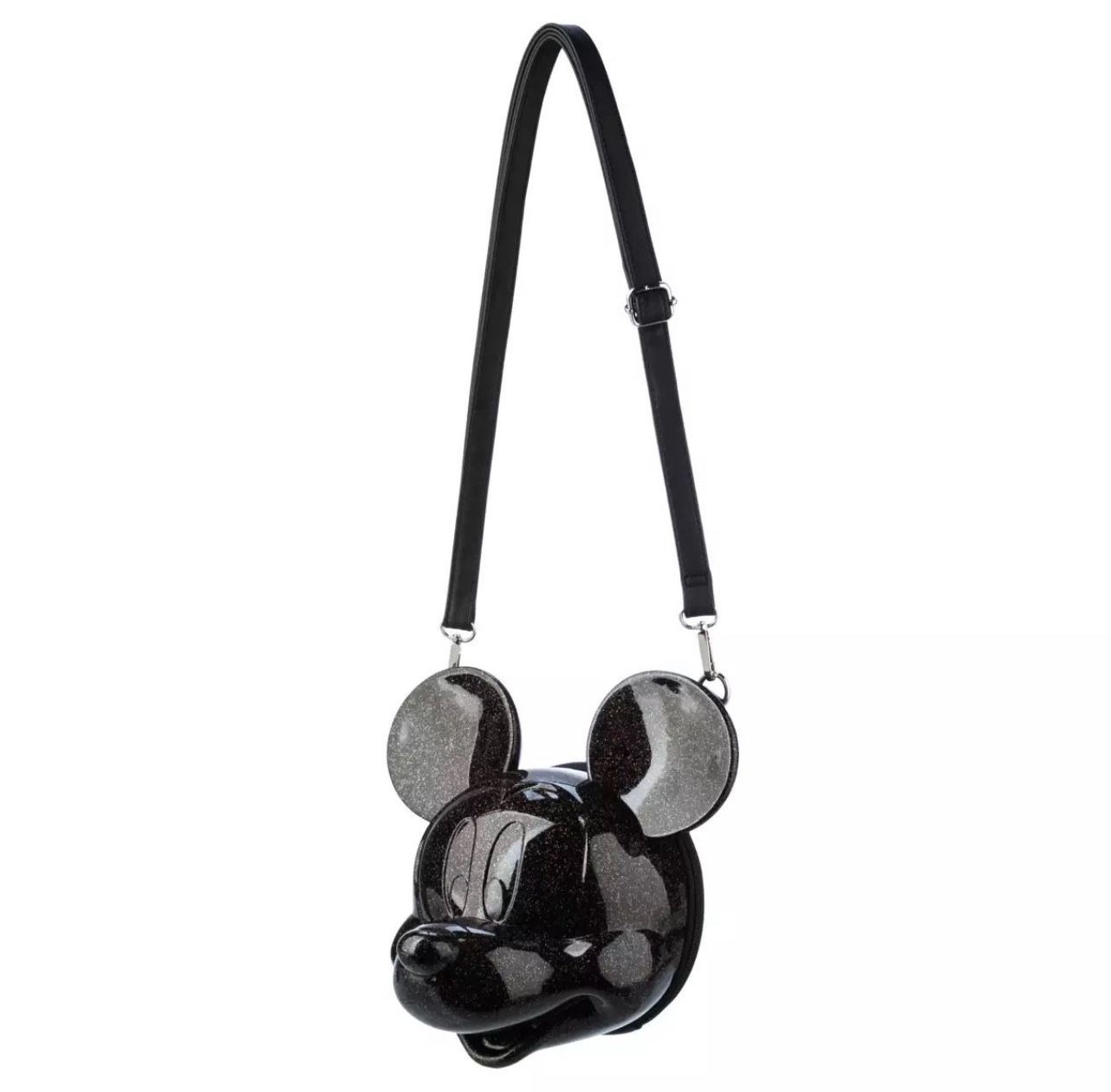 Disney x Loungefly Black Glitter Mickey Head Cross Body Viral