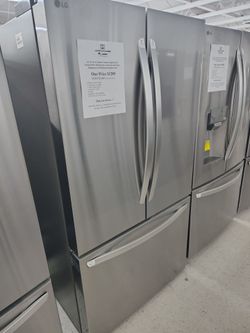$644  (THIS WEEK ONLY: 50% OFF FRENCH 3 DOOR REFRIGERATORS) LG 27 Cu Ft 36W