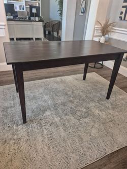 Dark Wood Rectangular Dining Table