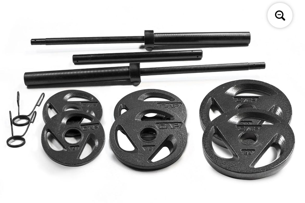 BRAND NEW - 110 lbs - CAP Barbell Olympic Weight Set