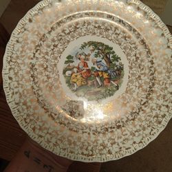 22k Warranted Gold China Plate W/George WA