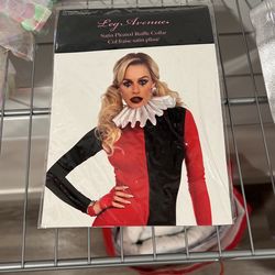 Leg Avenue Satin Pleated Ruffle Collar White