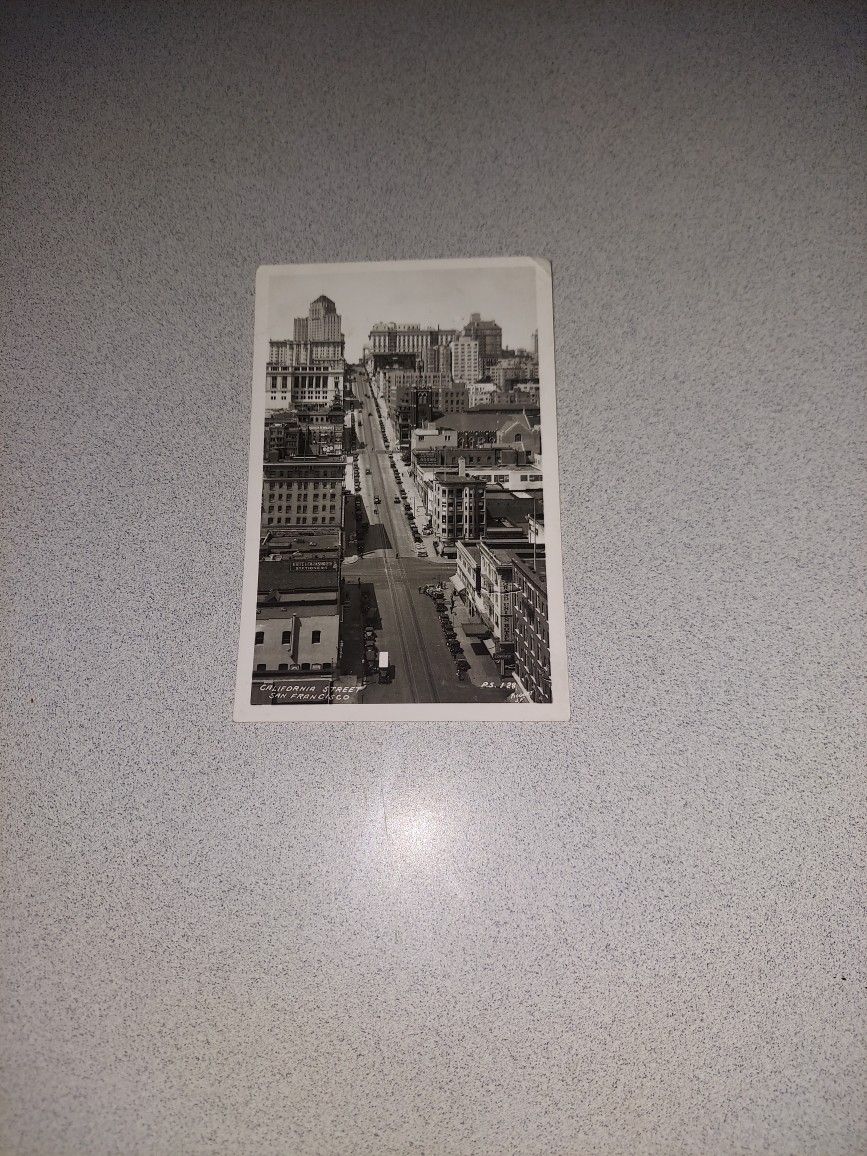 VINTAGE 1930'S TO 40'S CALIFORNIA STREET SAN FRANCISCO UNUSED POSTCARD