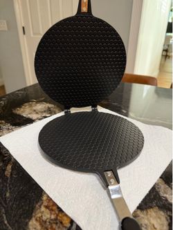 Double-Sided Non-Stick Waffle Maker for Ice Cream Cones, Waffles, Pancakes | Aluminum Alloy, Long Handle