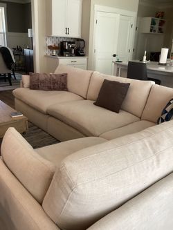 Beautiful Oversized Beige Sectional Sofa – Good Condition – $1,200 OBO