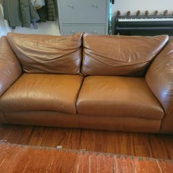 Leather Factory - Brown Leather Couch