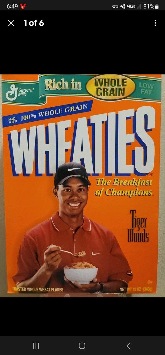 Wheaties Cereal Box Vintage TIGER WOODS 
