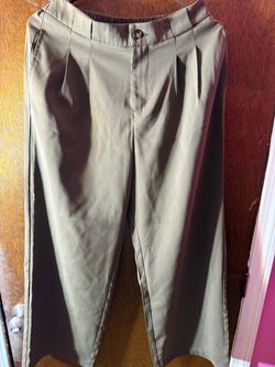 Olive Green Pleated Trousers