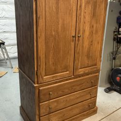 Solid Wood Storage Armoire 