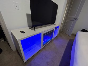 LED fireplace tv stand