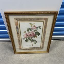Brand: Art Prints Inc Pink Roses Butterfly Flower Floral Home Decor Wall Picture Gold Framed Art Print