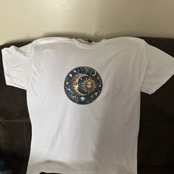 Beautiful Moon and Sun white t-shirt