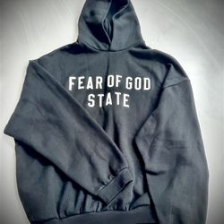Fear of God Essentials SS21 Cotton Pullover Hoodie for Men - Black, Small